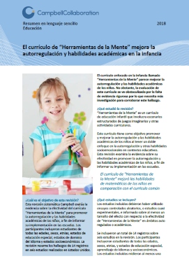 impacto Larva del moscardón Enumerar El currículo de “Herramientas de la Mente” mejora la autorregulación y  habilidades académicas en la infancia